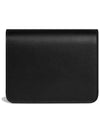 Triomphe Compact Shiny Calfskin Half Wallet Silver Black - CELINE - BALAAN 3