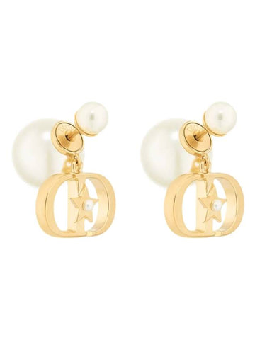 Tribales Resin Pearl Metal Earrings Gold - DIOR - BALAAN 1