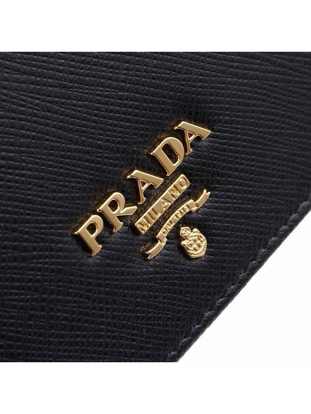 Saffiano Metal Logo Gold Fold Wallet Black - PRADA - BALAAN 7