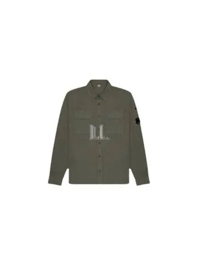 Organic Gabardine Buttoned Lens Long Slevee Shirt Green - CP COMPANY - BALAAN 2