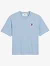 Small Heart Logo Boxy Fit Short Sleeve T-Shirt Light Blue - AMI - BALAAN 2