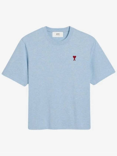 Small Heart Logo Boxy Fit Short Sleeve T-Shirt Light Blue - AMI - BALAAN 2