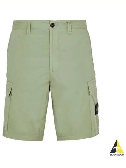 Men's Logo Patch Cargo Shorts Sage Green - STONE ISLAND - BALAAN 2