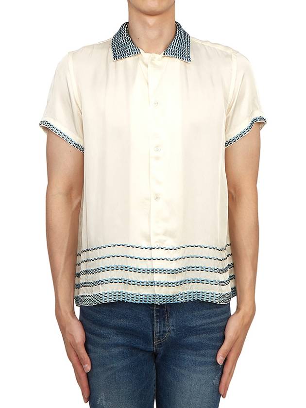 MRF23SH047 CREAM BLUE Men s Short Sleeve Shirt - BODE - BALAAN 3