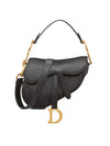 Saddle Small Grained Calfskin Shoulder Bag Black - DIOR - BALAAN 1