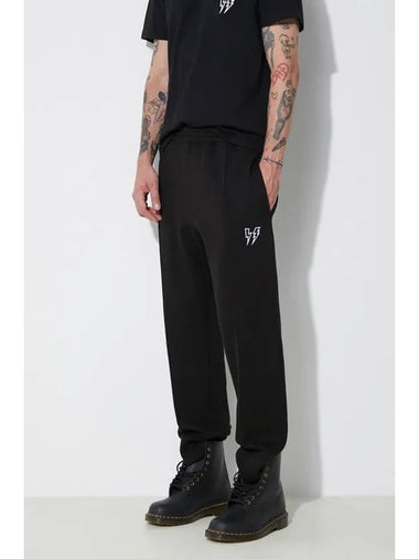 Loose low rise thunderbolt embroidered sweatpants - NEIL BARRETT - BALAAN 1