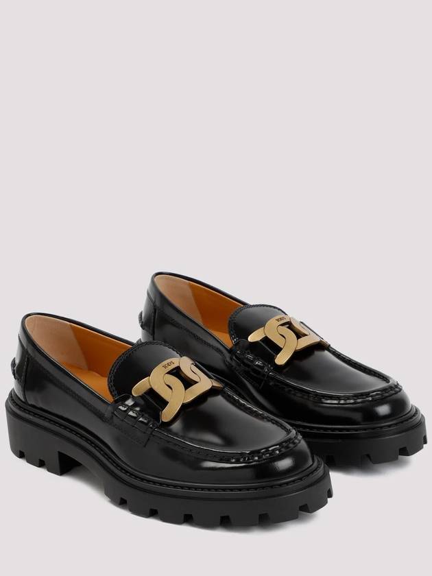 Women's Kate Metal Chain Leather Loafers Black - TOD'S - BALAAN 4