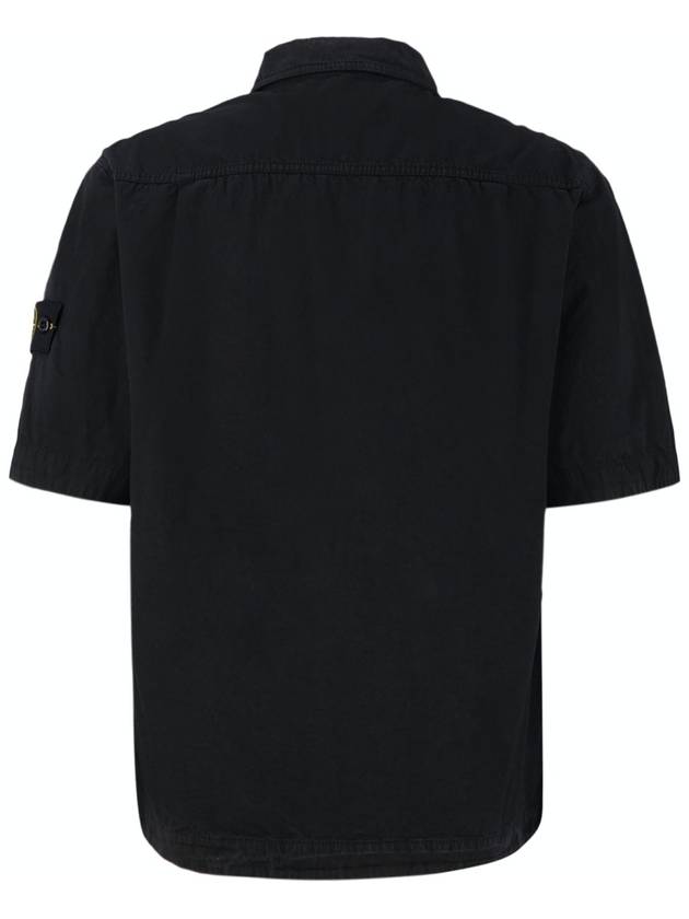 Compass Patch Short Sleeve Shirt Black - STONE ISLAND - BALAAN 3