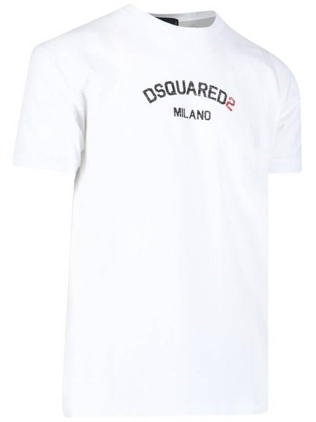 Men's Milan Short Sleeve T-Shirt White - DSQUARED2 - BALAAN 3