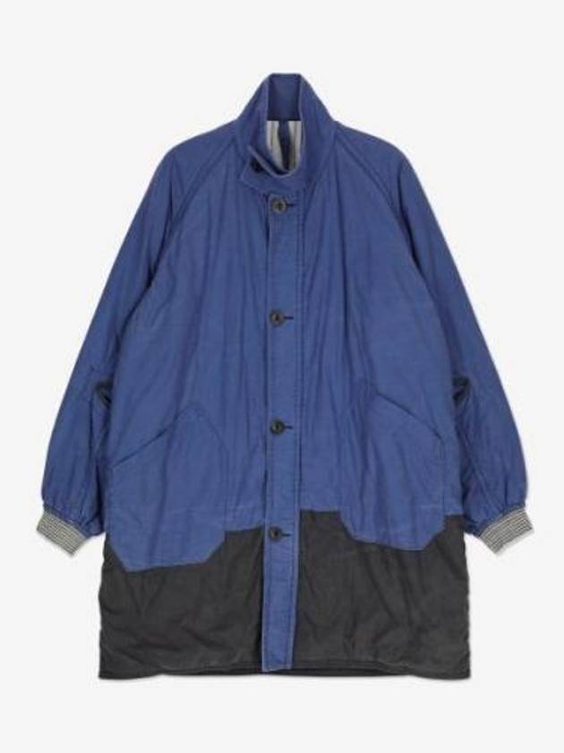 Men's Patchwork Twill Cabin Long Jacket Cobalt Blue - MAISON MARGIELA - BALAAN 2