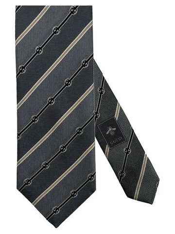 Interlocking Tie 499696 4B002 1265 Gray - GUCCI - BALAAN 1