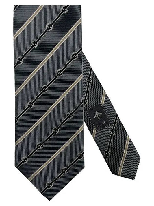 Interlocking Tie 499696 4B002 1265 Gray - GUCCI - BALAAN 1