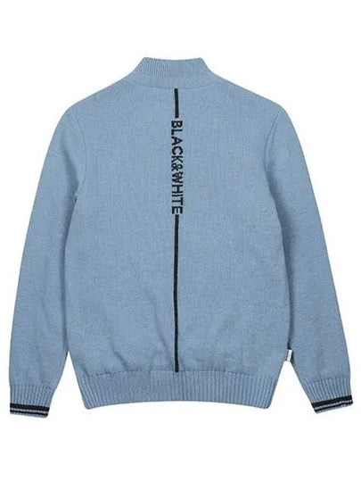 Men s front padded diagonal quilting windproof pullover 2322GXKC SKY BLUE - BLACK&WHITE - BALAAN 2