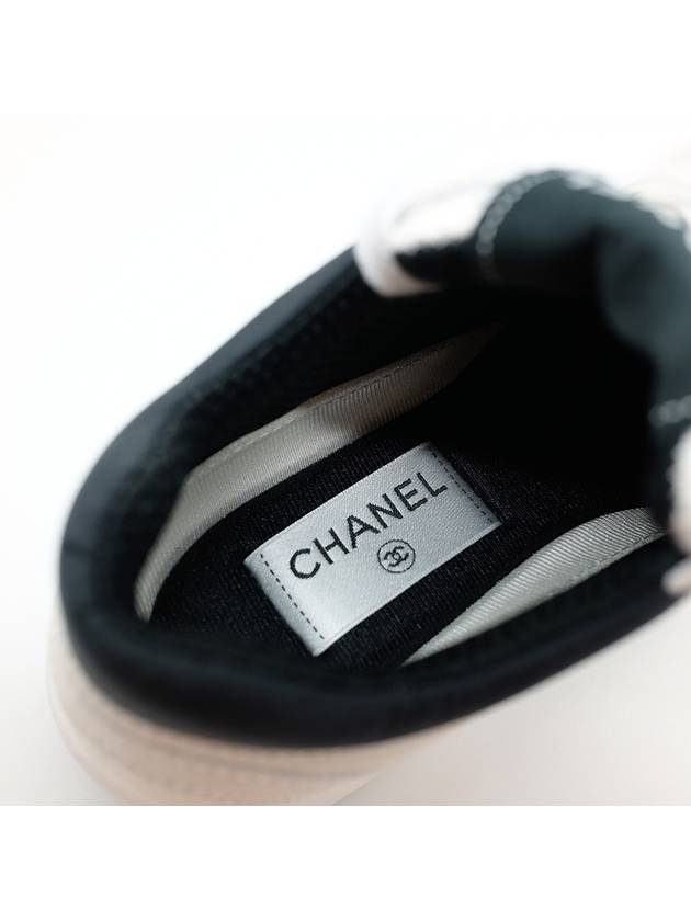 CC Logo Suede Tennis Low Top Sneakers Black - CHANEL - BALAAN 9