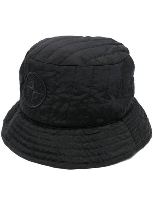 Compass Logo Bucket Hat Black - STONE ISLAND - BALAAN.