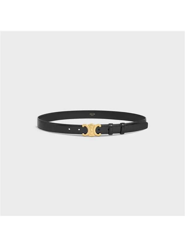 Triomphe Taurillon Medium Leather Belt Black - CELINE - BALAAN 4