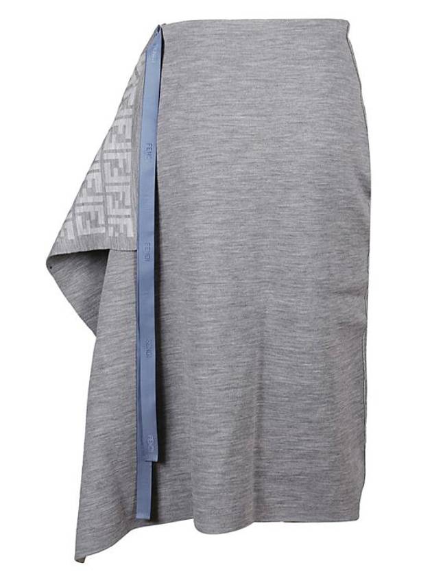 Skirt Grey Wool Skirt - FENDI - BALAAN 3