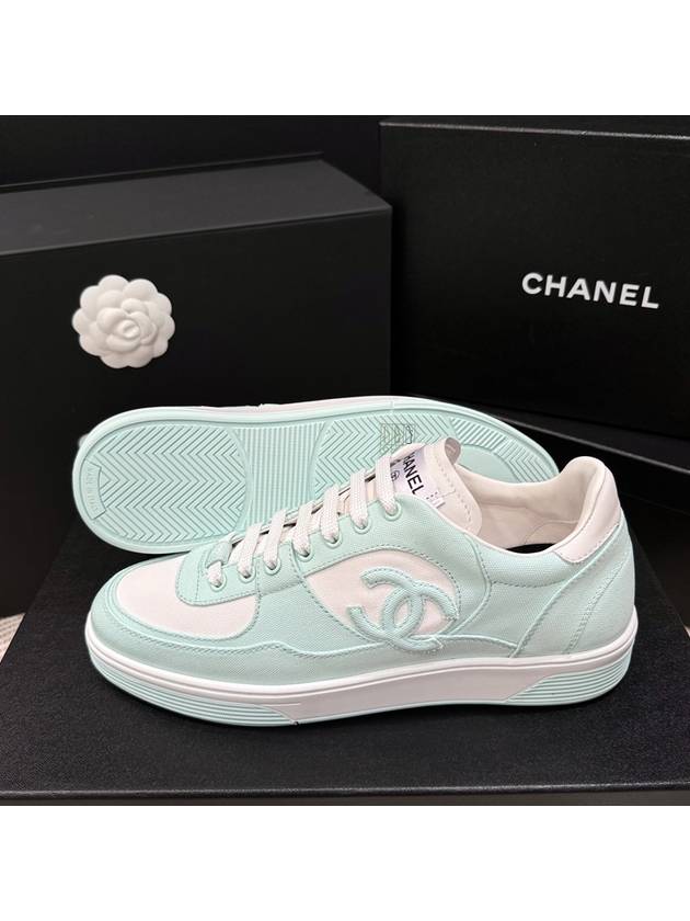 CC Logo Low Top Sneakers Mint - CHANEL - BALAAN 8