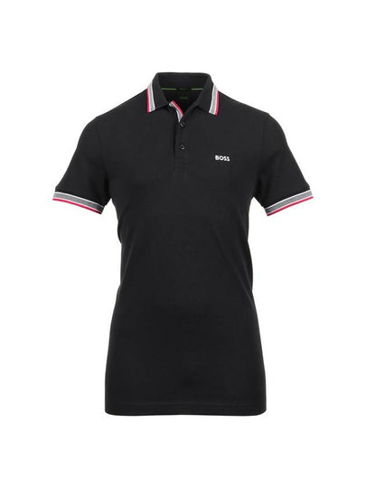 Paddy Cotton Short Sleeve Polo Shirt Black - HUGO BOSS - BALAAN 2