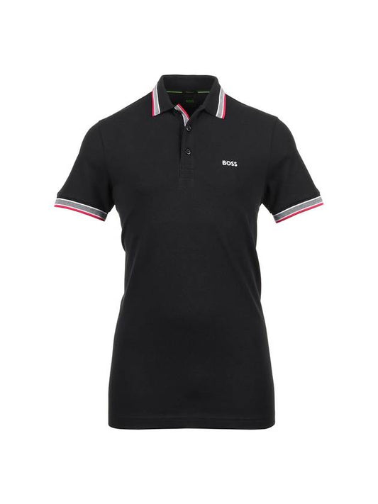 Paddy Cotton Short Sleeve Polo Shirt Black - HUGO BOSS - BALAAN 1