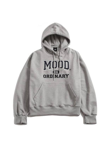 Balloon over logo embroidery hoodgray - MOO - BALAAN 1