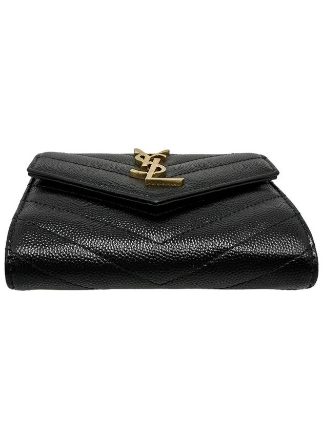 Women s 403943 Monogram Black Compact Gold Ring Wallet - SAINT LAURENT - BALAAN 4