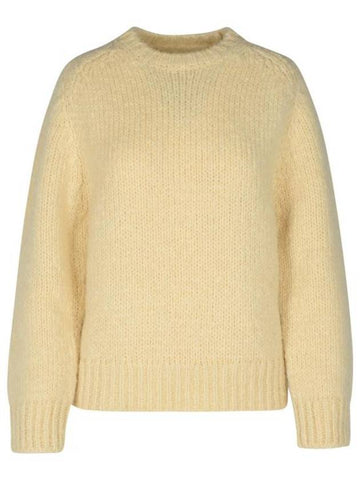 Mohair Blend Knit Top Cream - JIL SANDER - BALAAN 1