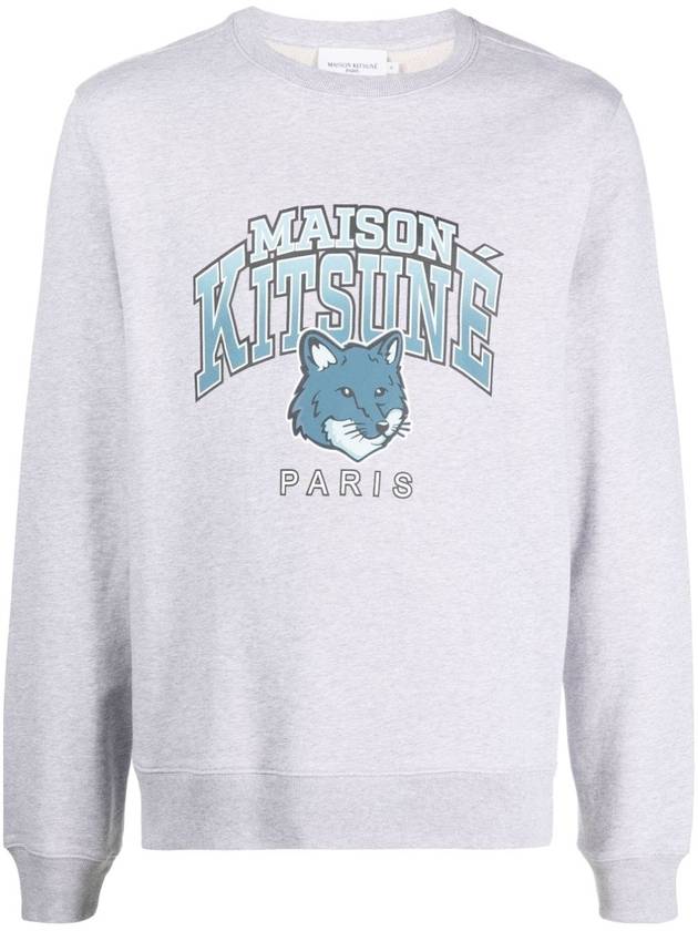 Campus Fox Regular Sweatshirt Light Grey Melange - MAISON KITSUNE - BALAAN 2