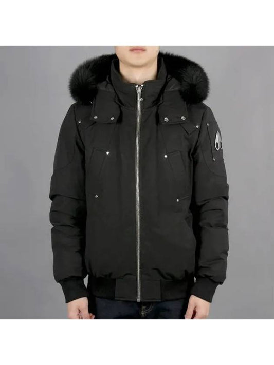 Men's Ballistic Bomber Jacket Black Fox Fur Black - MOOSE KNUCKLES - BALAAN 2