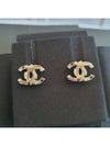 Pearl black crystal CC logo leaf earrings - CHANEL - BALAAN 5