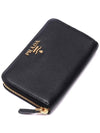 Women's Vitello Gold Logo Zipper Medium Wallet - PRADA - BALAAN 5