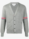 Milano Stitch Sprite Armband Cotton V-neck Cardigan Light Grey - THOM BROWNE - BALAAN 2