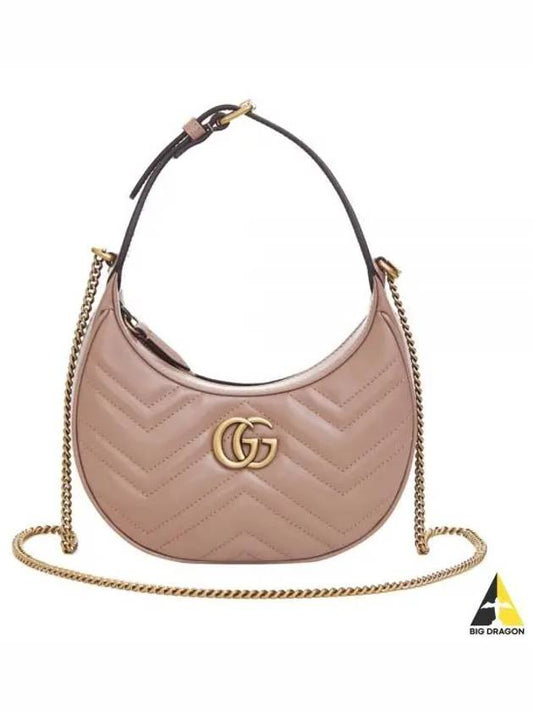 GG Marmont Half Moon Mini Bag Beige - GUCCI - BALAAN 2