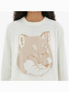 Pique Fox Head Round Neck Knit Top Ecru - MAISON KITSUNE - BALAAN 4