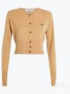 Bea ORB Embroidered Logo Crop Cardigan Brown - VIVIENNE WESTWOOD - BALAAN 2