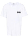 Logo Print Cotton Short Sleeve T-Shirt White - MSGM - BALAAN 1