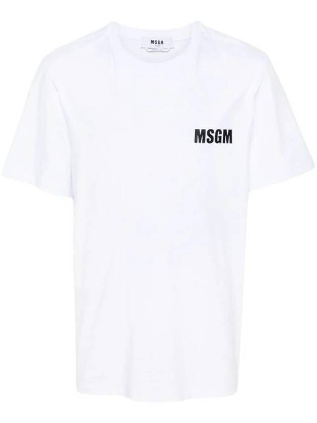 Logo Print Cotton Short Sleeve T-Shirt White - MSGM - BALAAN 2