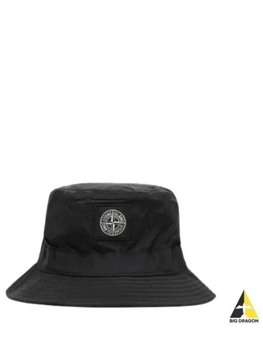 Logo Nylon Bucket Hat Black - STONE ISLAND - BALAAN 2