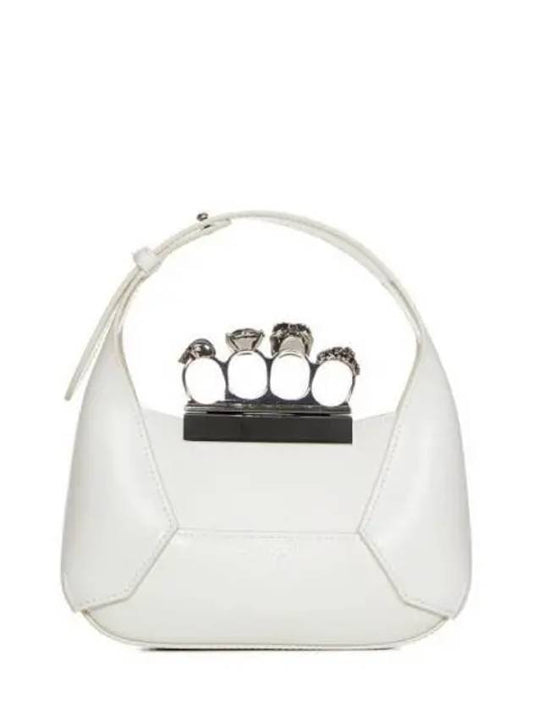 Calfskin Jewel Mini Hobo Shoulder Bag White - ALEXANDER MCQUEEN - BALAAN 2