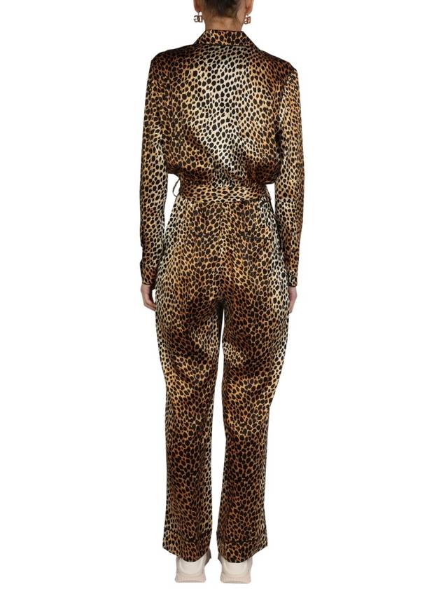 Women's Animal Pattern Satin Jumpsuit Brown - DOLCE&GABBANA - BALAAN 4