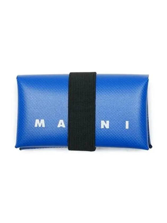 Logo Banded Coin Card Wallet Blue - MARNI - BALAAN 2