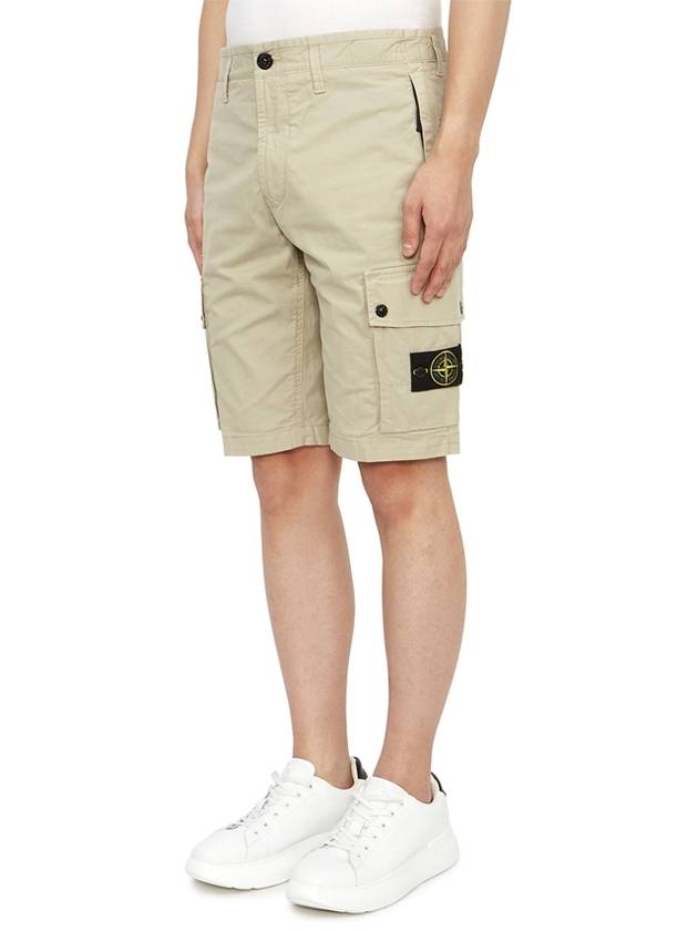 Wappen Cargo Bermuda Shorts Beige - STONE ISLAND - BALAAN 3