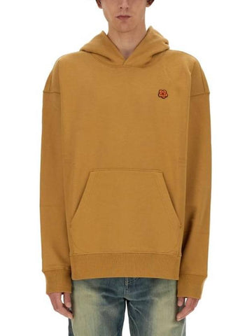 Boke Flower Oversized Hoodie Dark Caramel - KENZO - BALAAN 1