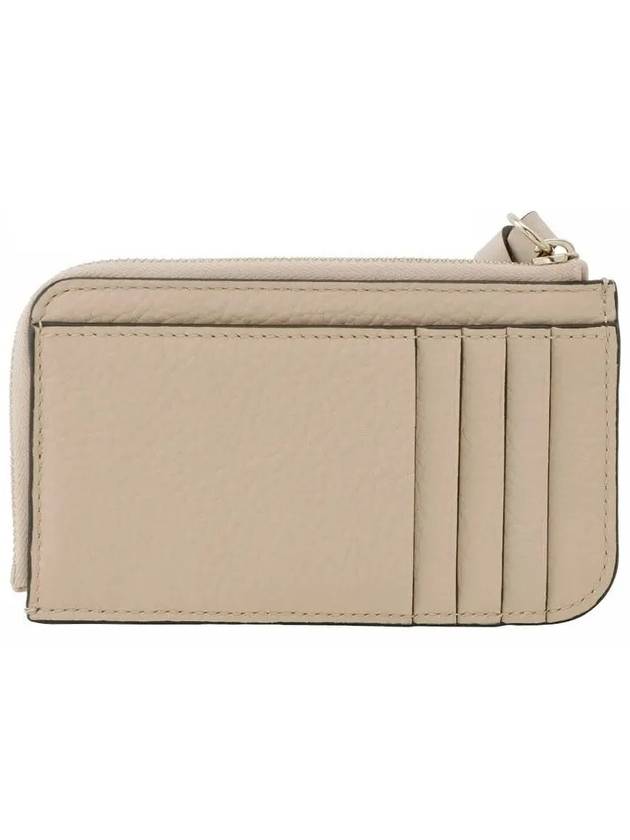 Alphabet Half Zipper Leather Card Wallet Beige - CHLOE - BALAAN 4