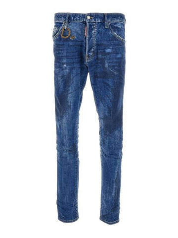 Denim Straight Pants S71LB1398S30342470 Blu - DSQUARED2 - BALAAN 1