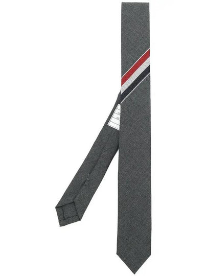 Three-Line Engineer Stripe Wool  Neck Tie Dark Grey - THOM BROWNE - BALAAN 2