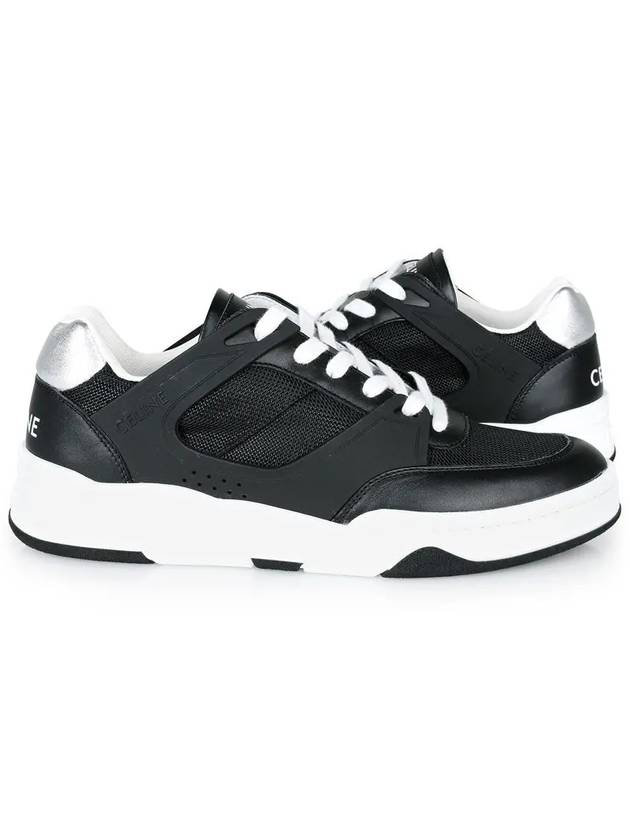 CT07 Rubber Mesh Leather Low Top Sneakers Black - CELINE - BALAAN 3