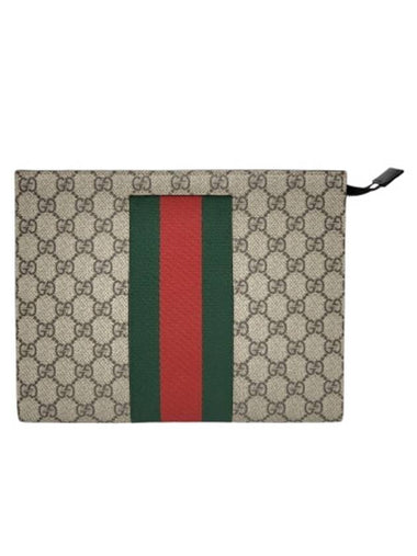 475316 GG Supreme Canvas Web Ophidia Clutch Bag - GUCCI - BALAAN 1