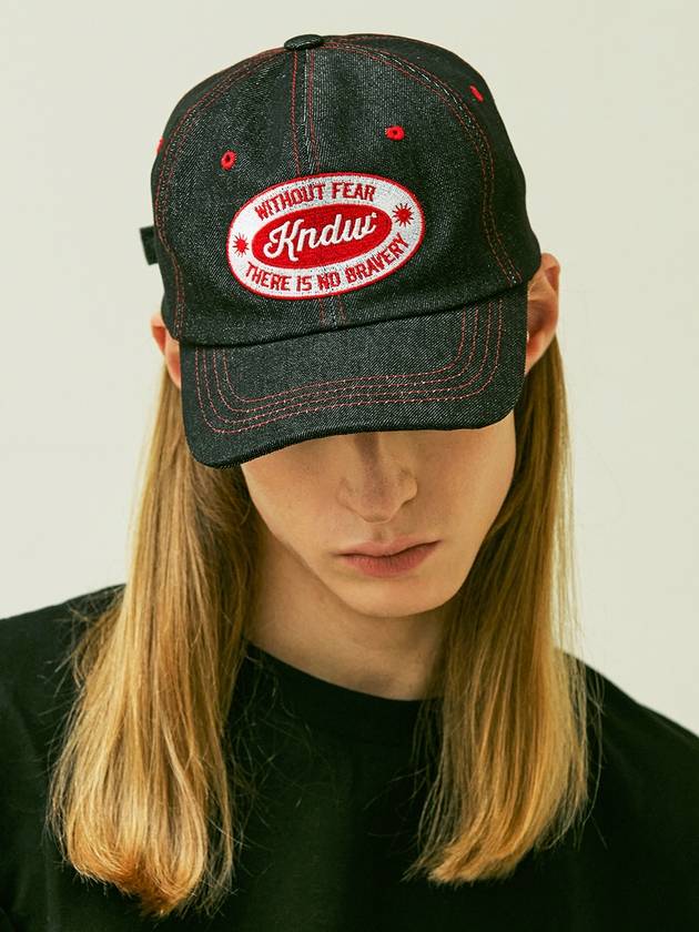 K-end logo wappen denim trucker cap black - KND - BALAAN 6