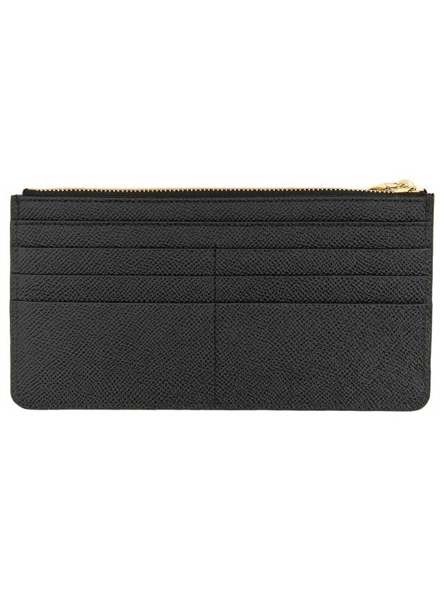 Logo Patch Zipper Long Wallet Black - DOLCE&GABBANA - BALAAN 4